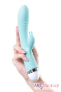 Vibrator with clitoral stimulator Flovetta by Toyfa Iris, silicone, mint, 22 cm Toyfa