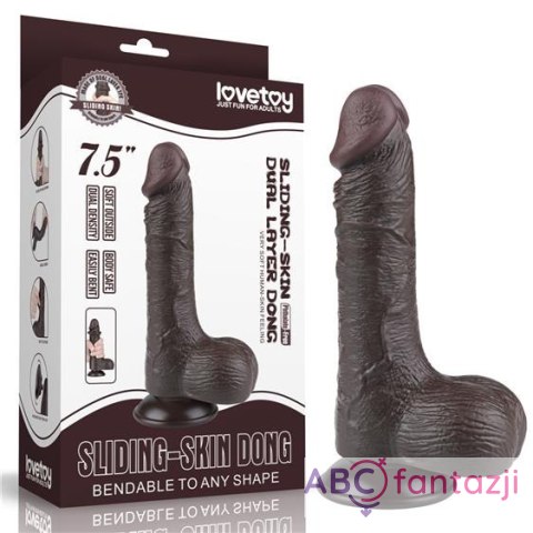 7.5'' Sliding Skin Dual Layer Dong Black Lovetoy