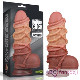 9.5'' Dual layered Platinum Silicone Cock with Rope Lovetoy