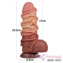 9.5'' Dual layered Platinum Silicone Cock with Rope Lovetoy