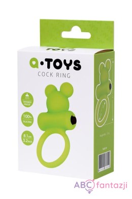 Cock ring A-Toys with vibro bullet; green Toyfa