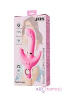 JOS Vibrator with clitoral stimulator JOS Twistme, silicone, pink, 19.5 cm Toyfa