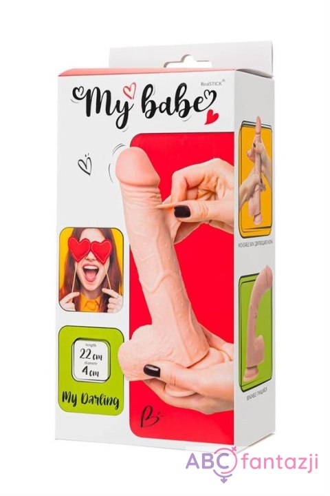 My Babe My Darling Realistic Dildo, TPE, Nude, 22 cm Toyfa