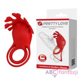 Pretty Love Vibrating Cock Ring Red LyBaile