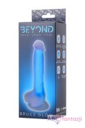 Dildo z przyssawką Beyond Bruce Glow Blue 21cm Toyfa Toyfa