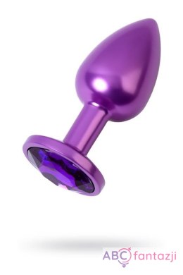 Purple anal plug TOYFA Metal with purple round-shaped gem Toyfa