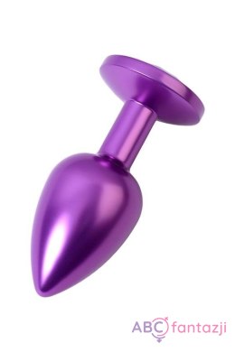 Purple anal plug TOYFA Metal with purple round-shaped gem Toyfa