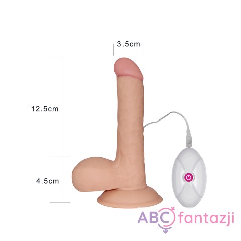 Dildo realistyczne z przyssawką i wibracjami 18cm Dildo realistyczne z przyssawką i wibracjami 18cm