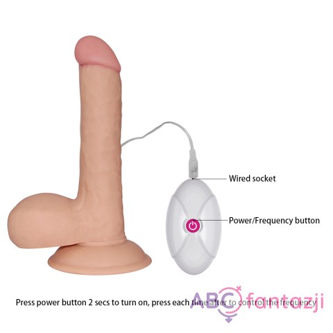 Dildo realistyczne z przyssawką i wibracjami 18cm Dildo realistyczne z przyssawką i wibracjami 18cm