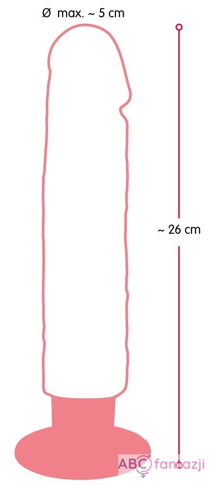 Realistyczny wibrator, w kolorze cielistym rozmiar L 26 cm