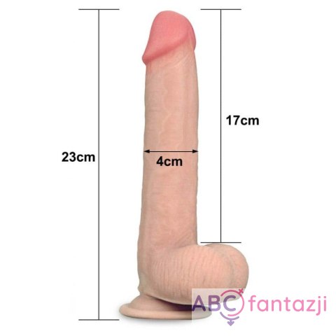 Dwuwarstwowe dildo z przyssawką 23cm silikon od Lovetoy Dwuwarstwowe dildo z przyssawką 23cm silikon od Lovetoy