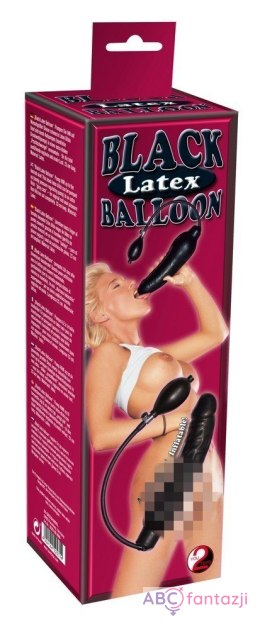 Pompowane dildo - Black Latex Balloon