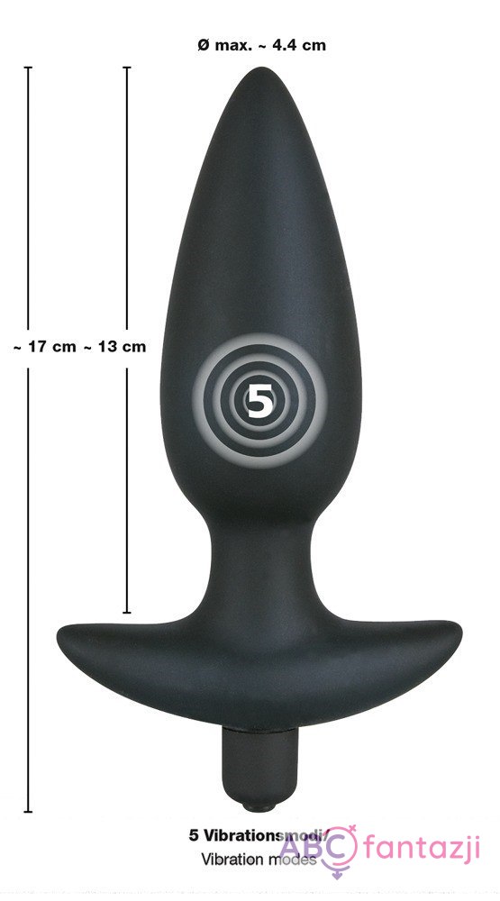 Korek analny duży Black Velvets - 5 poziomów wibracji
