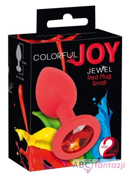 Korek analny elastyczny jedwabiście gładki czerwony Joy Jewel