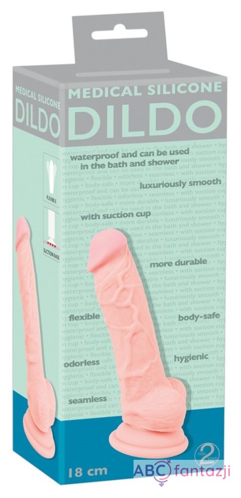 Realistyczne dildo z silikonu medycznego 18cm Realistyczne dildo z silikonu medycznego 18cm