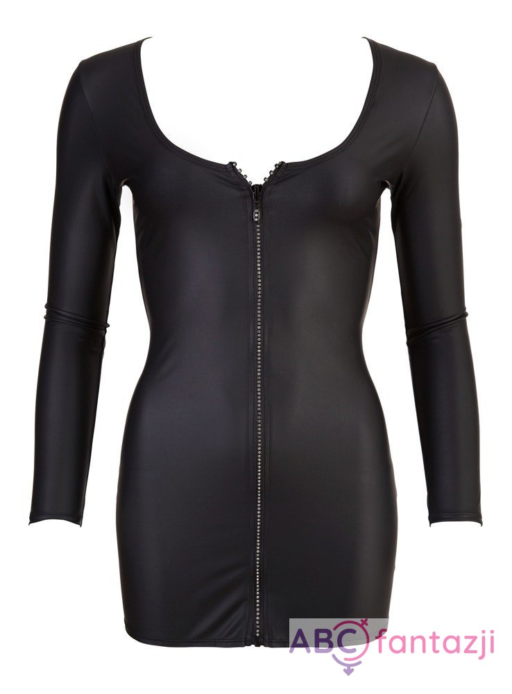 Czarną mini sukienka z długim rękawem XL