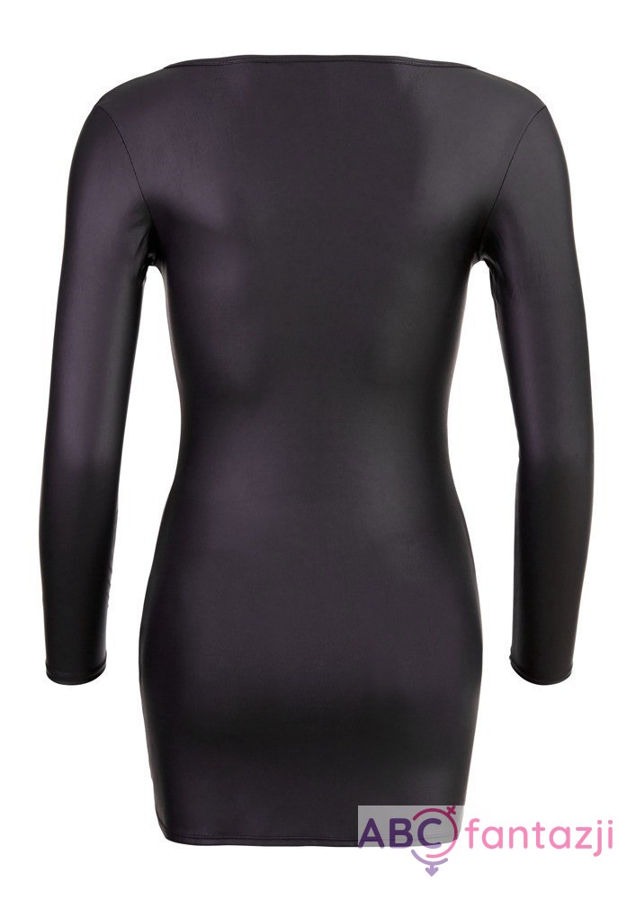 Czarną mini sukienka z długim rękawem XL